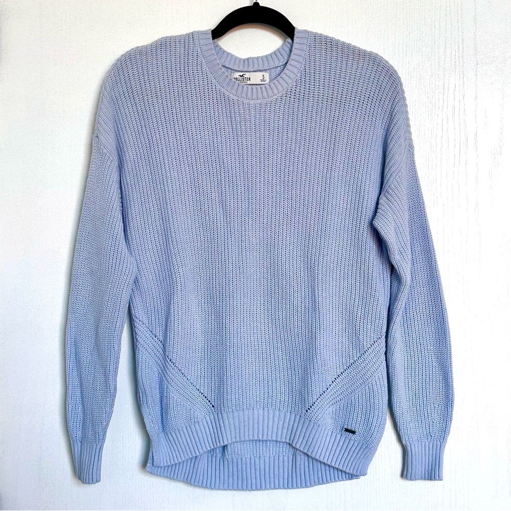 Hollister Light Blue Knit Pullover Sweater, Size S